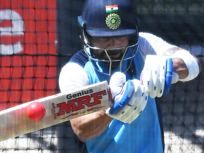 ADELAIDE, AUSTRALIA - DECEMBER 15: Virat Kohli (Captain) of India bats during an Indian Nets Session at Adelaide Oval on December 15, 2020 in Adelaide, Australia. (Photo by Mark Brake/Getty Images)