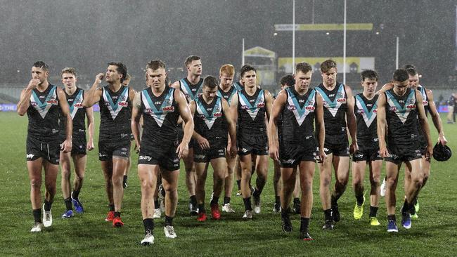 Beat Geelong one week, lose to the Dogs the next: Meet the ‘unreliable’ Power. Picture Sarah Reed