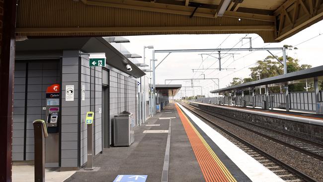 Diggers Rest train station’s toilets are locked and unused.