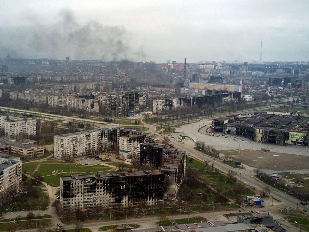 An aerial view of the city of Mariupol. Picture: AFP