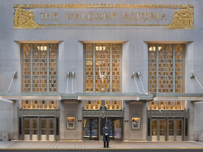 Park Avenue Entrance, Waldorf Astoria, New York Image supplied by Waldorf Astoria Hotels