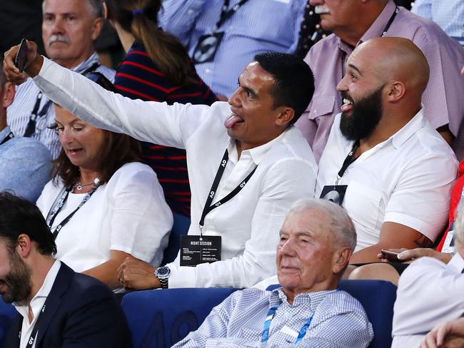 Tim Cahill takes a selfie. Pic: Michael Klein