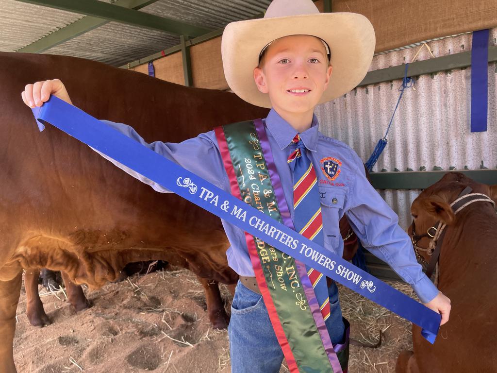 Nine-year-old cattle club member Harry Webb achieved a ribbon sweep at the show, winning junior judging and attending the finals in junior handling.