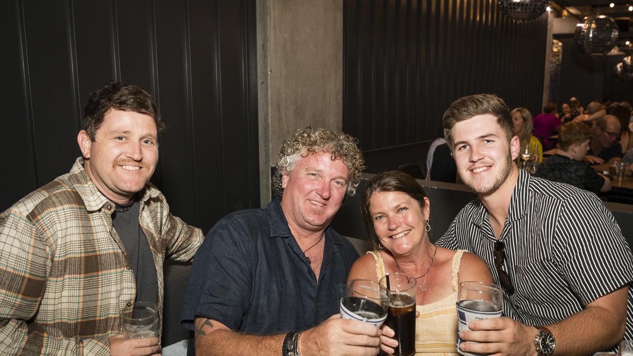 Celebrating New Year's Eve are (from left) Matt Turnbull, Craig Turnbull, Andrea Turnbull and Harry Booth at The Rock, Sunday, December 31, 2023. Picture: Kevin Farmer