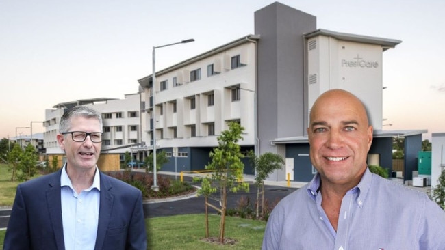 St Vincent’s Lincoln Hopper and Ozcare's Tony Godfrey have discussed the change in ownership of St Vincent’s Aged Care Townsville facility. Picture: Supplied.