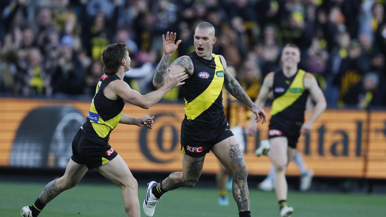 Dustin Martin ignites MCG with the first goal in game 300