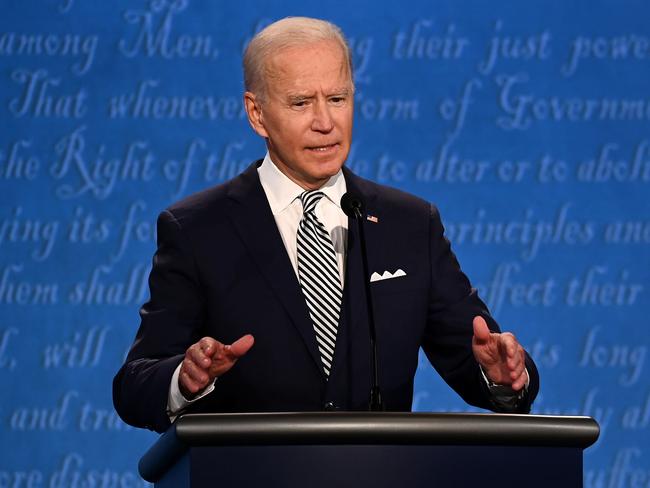 Joe Biden speaks during the first presidential debate. Picture: AFP/