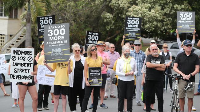 Kangaroo Point protesters. Picture: Peter Wallis