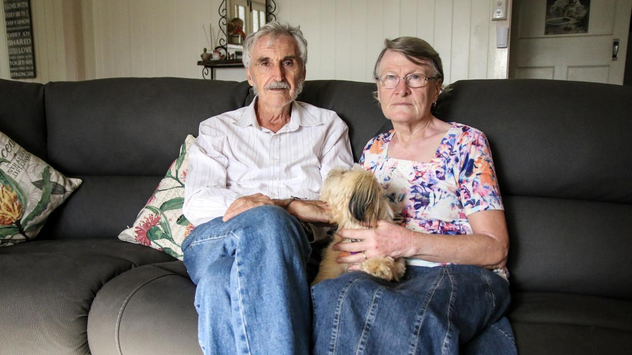 Elaine and Paul Marjoram with their puppy Millie. Photo: Holly Cormack