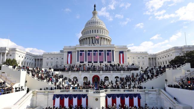 A general view of the Capitol during the inauguration of Joe Biden on the West Front of the US Capitol in Washington, on January 20, 2021. Picture: Reuters