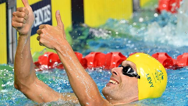 Matthew Levy after winning gold at the 2018 Commonwealth Games.