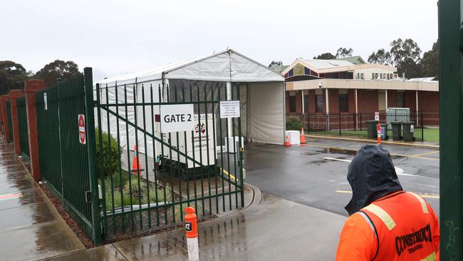 A drive through COVID testing site has been set up at the East Preston Islamic College. Picture: David Crosling