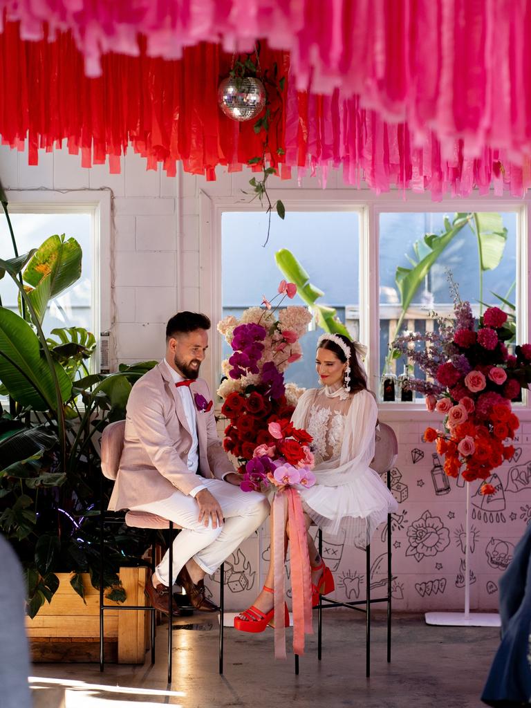 The couple had a seated ceremony. Picture: Sama Photo + Film