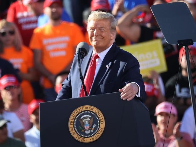 Donald Trump addresses thousands of supporters during a campaign rally at Phoenix Goodyear Airport in Goodyear, Arizona. Picture: Getty Images/AFP