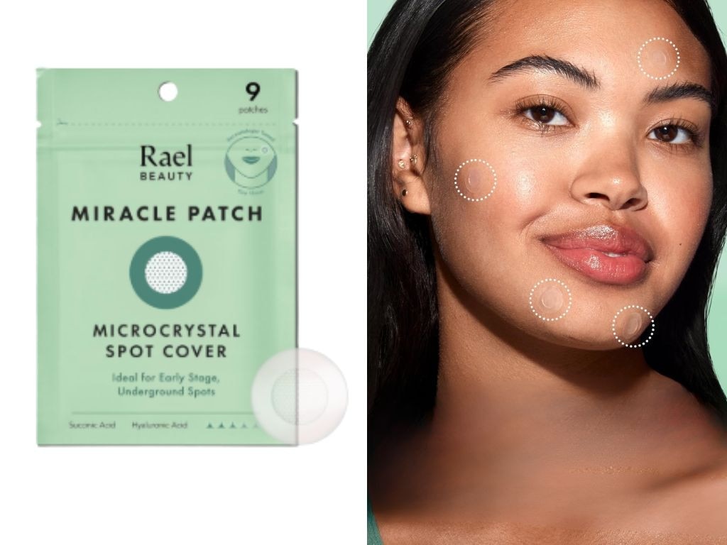 Rael Pimple Patches use microcrystal needles that dissolve and penetrate the skin to treat pimples at the source. Picture: Supplied/Amazon
