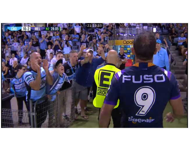 Cronulla fans give it to Cameron Smith after he was sin-binned