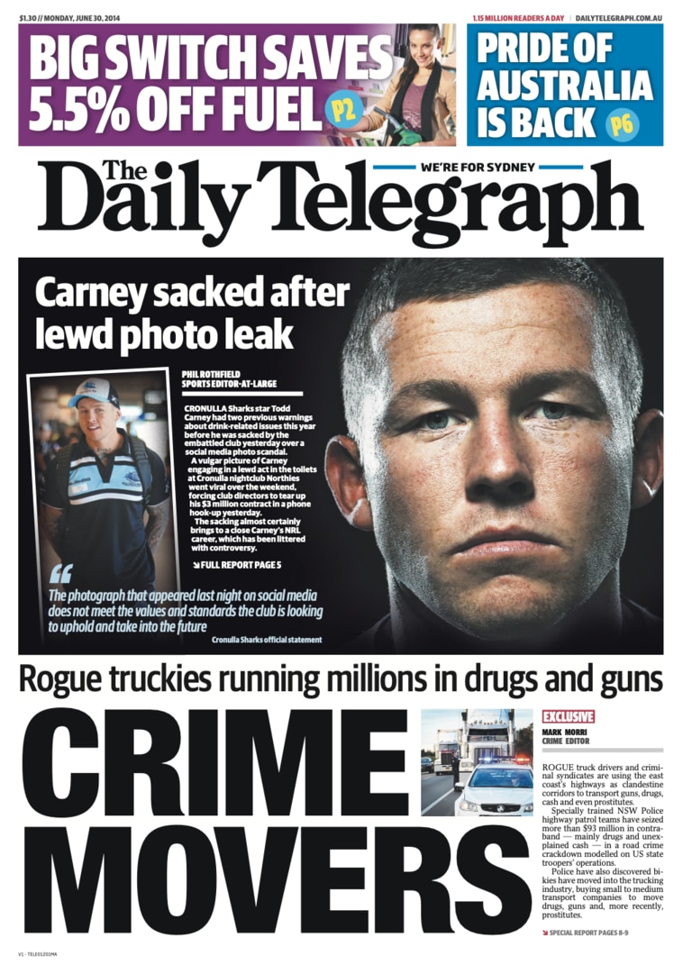 ‘Buzz’ broke the lewd Todd Carney picture story.