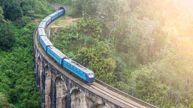 The Blue Train from Kandy to Ella in Sri Lanka.