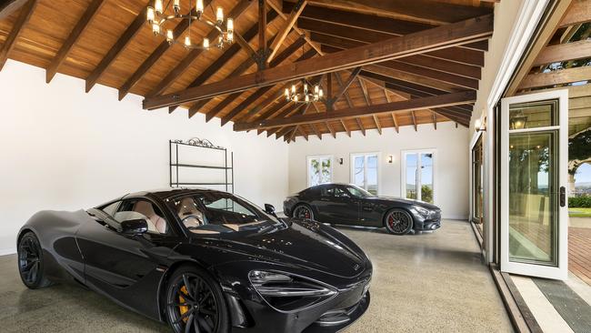 The swish property features a car “display room”.