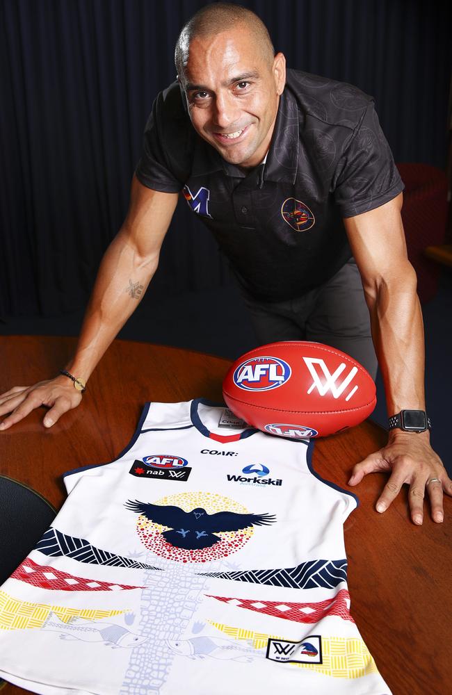 Andrew McLeod with the jumper he designed inspired by the women in his life.