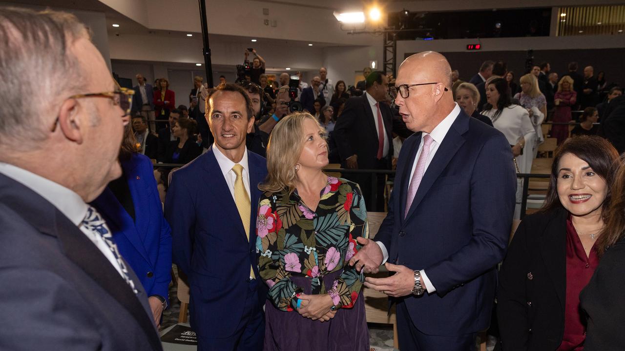 Prime Minister Anthony Albanese on the campaign trail at the Western Sydney Future Forum in Blacktown with Liberal leader Peter Dutton. Picture: Jason Edwards / NewsWire