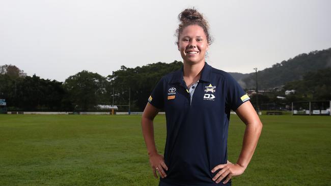 Young rugby league star Tahlulah Tillett will play for the North Queensland Gold Stars in the 2021 BHP Premiership. Picture: Brendan Radke