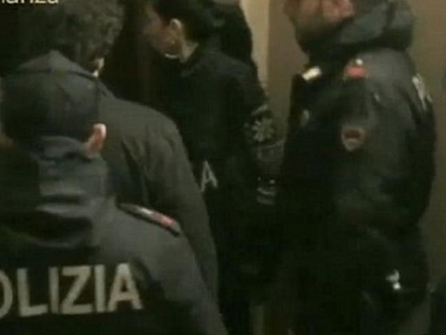 Stills from Italian state video of police arresting 163 alleged members of notorious Italian Mafia Gang 'Ndrangheta. Picture: Supplied