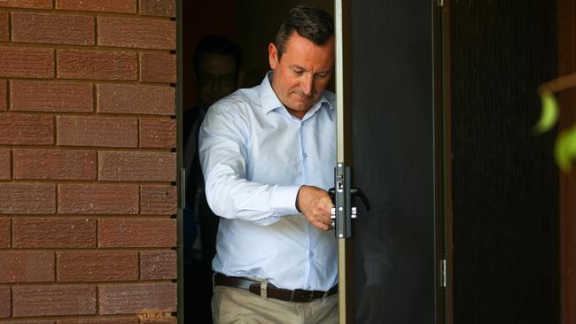 Western Australia Premiere Mark McGowan departs after visiting the family of Cleo. Picture: Getty Images