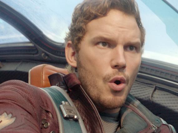 This image released by Disney - Marvel shows Chris Pratt in a scene from "Guardians of the Galaxy." The movie releases on Friday, Aug. 1, 2014. (AP Photo/Disney - Marvel)