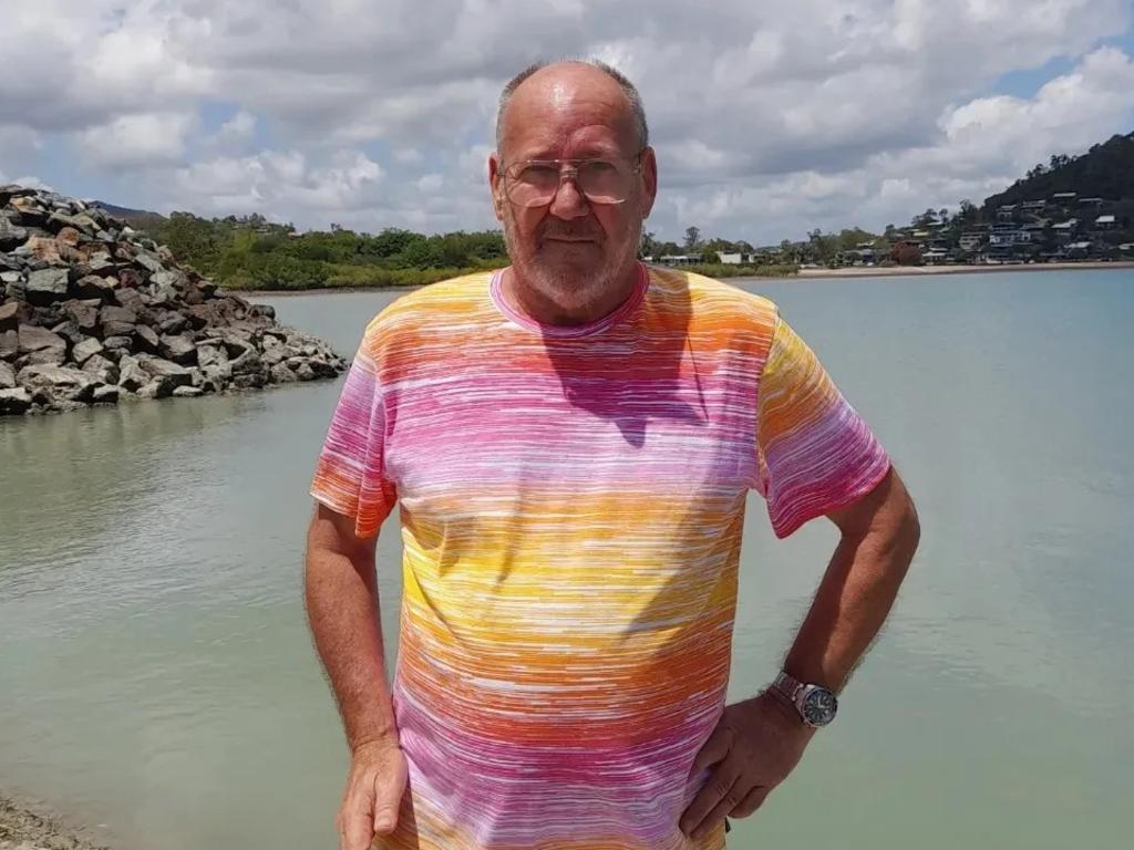 Robert De La Garde sailing his 12m trimaran Tiga III before it was shipwrecked on South Barren Island off the Central Queensland coast north of Stanage Bay.