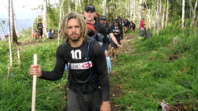 Chance Bateman leads the Hawks along the Kokoda Track.