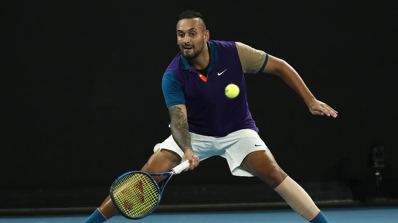 Nick Kyrgios could meet Russia’s Daniil Medvedev in round two. Picture: Getty Images