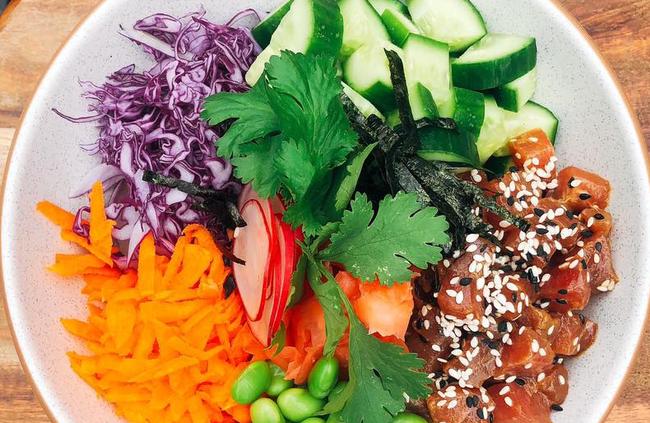 The healthy poke bowl. Picture: facebook.com/TheBurrowCherrybrook