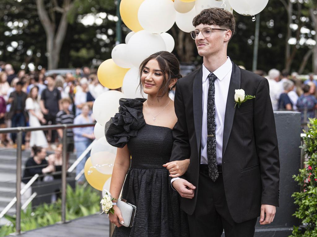 Sofia Pava and Bryce Moloney at Centenary Heights State High School formal at Picnic Point, Friday, November 15, 2024. Picture: Kevin Farmer