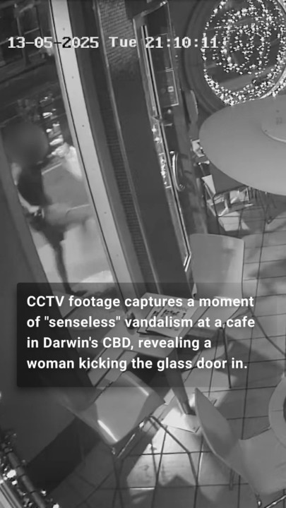 CCTV shows 'senseless' damage to Darwin business