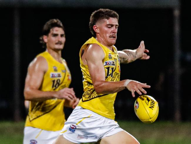 Sean Hunter playing for the Nightcliff Tigers in the 2024-25 NTFL season. Picture: Celina Whan / AFLNT Media