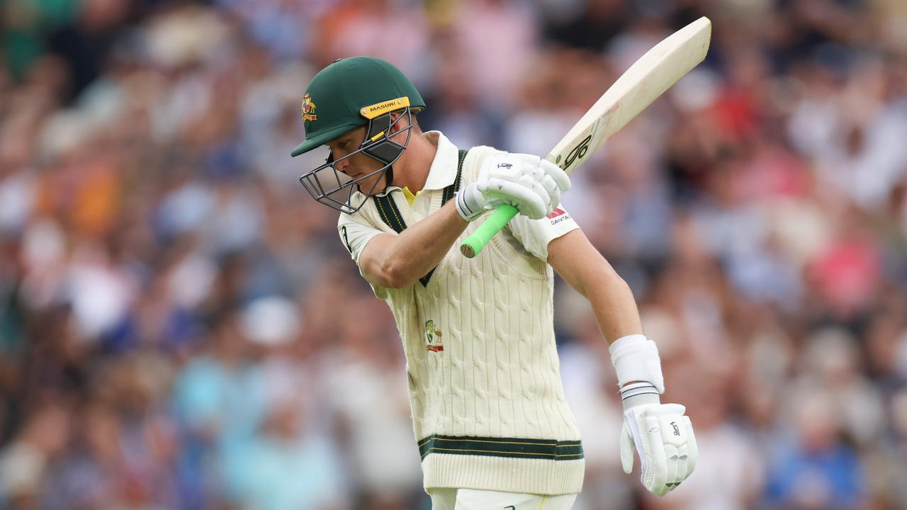 Marnus Labuschagne reacts after losing his wicket. (Photo by Ryan Pierse/Getty Images)