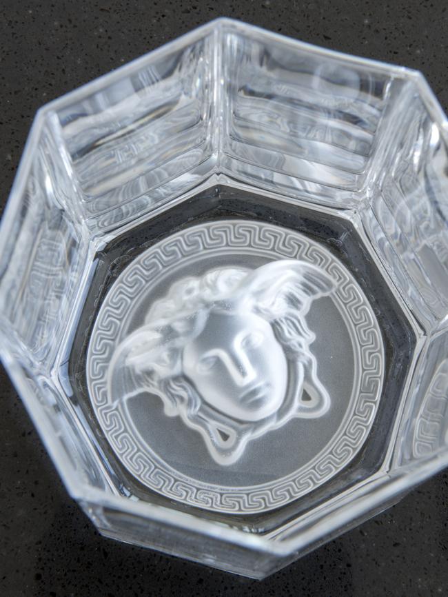 Versace tumbler: If you’re going to drink Scotch you might as well have it in a nice, heavy glass. My dad being Italian speaks with his hands and one went flying and broke. Mum replaced it but she thought they came in a set of six for the price they cost