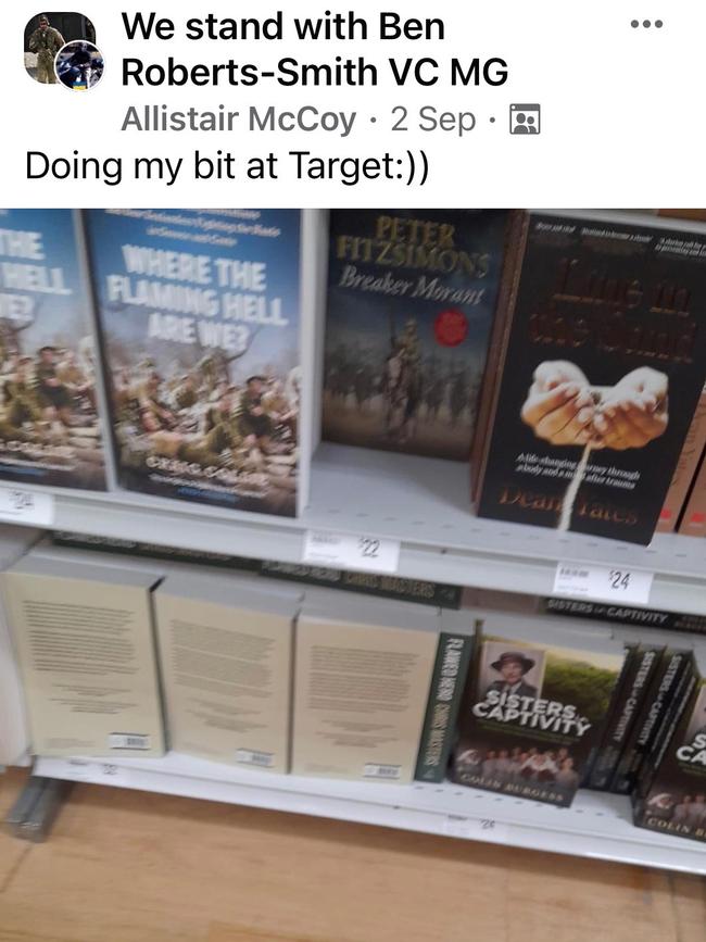 Some on the Facebook page suggested hiding the books under a shelf.