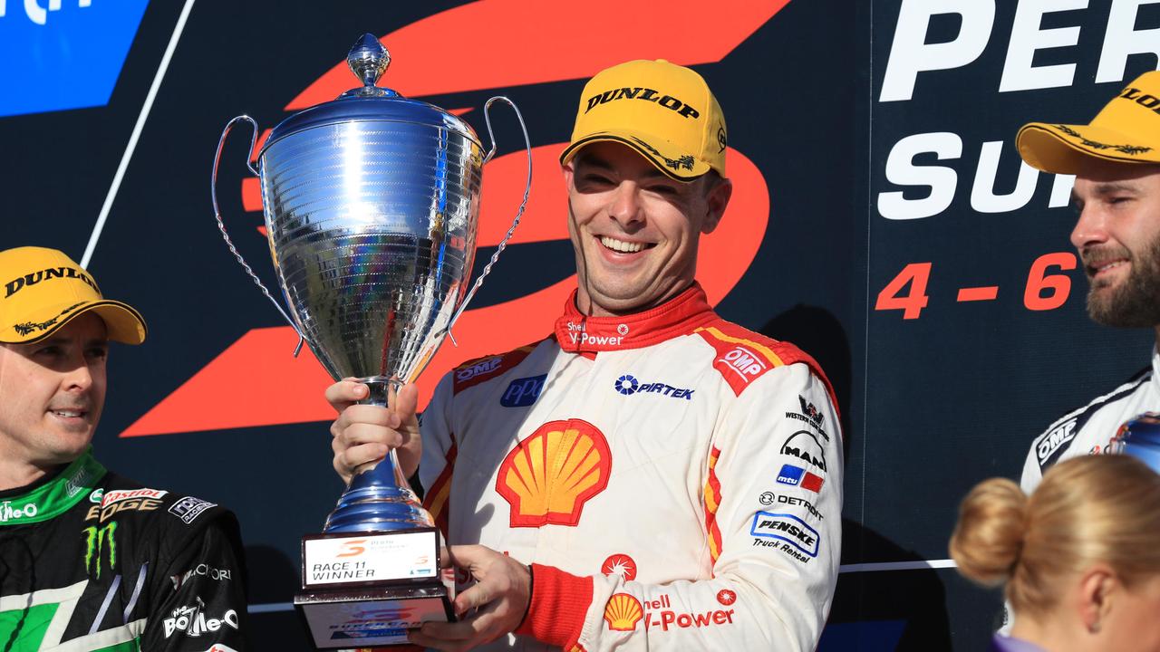 Scott McLaughlin wins Race 11, Perth SuperSprint. Pic: Mark Horsburgh.