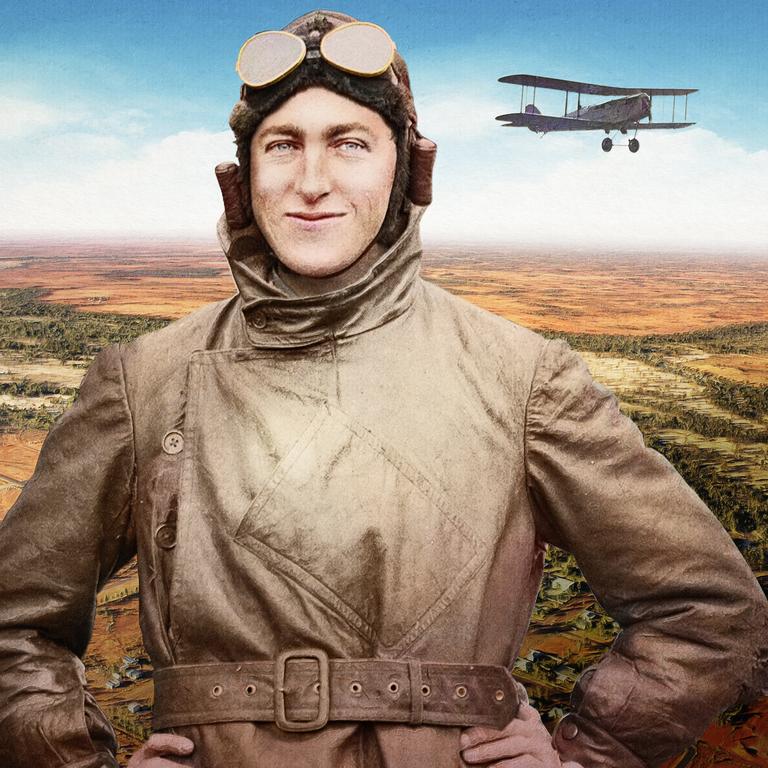 Hudson Fysh in a colourised artwork for the new biography.