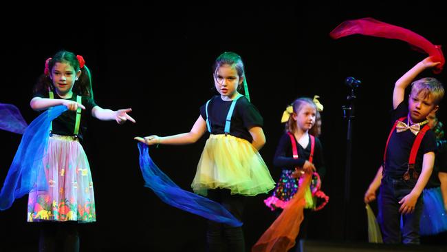 Aireys Inlet Primary School students performing at the Geelong Schools Music and Movement Festival. Picture: Alison Wynd