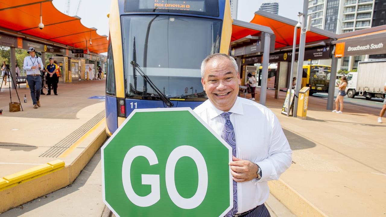 Gold Coast Mayor Tom Tate during the announcement for Light Rail Stage 3A. Picture: Jerad Williams