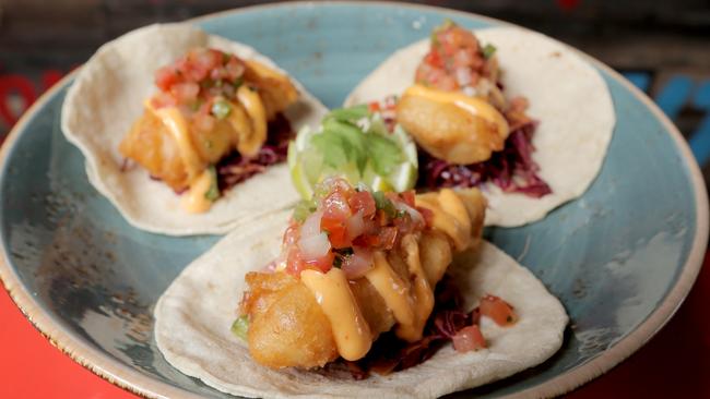 Melbourne's 10 best fish and chips: New Mordialloc restaurant of Tommy Ruff. Fish tacos. Picture- Nicole Cleary