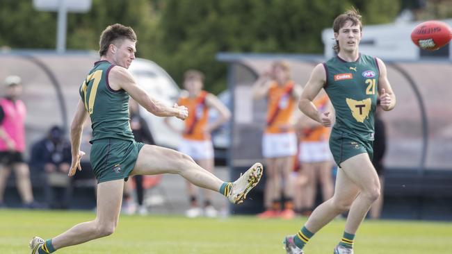 Colby McKercher finished with two goals and 14 disposals against the Calder Cannons at KGV Oval before going down with a foot injury. Picture: Chris Kidd