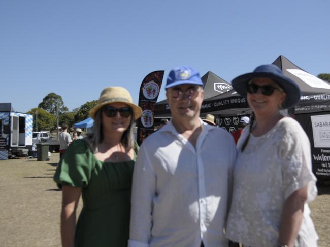 (From left) Jo Coombs, Rob and Helen Betts enjoying their Sunday at the Murphys Creek Chilli Carnival. Picture: Isabella Pesch