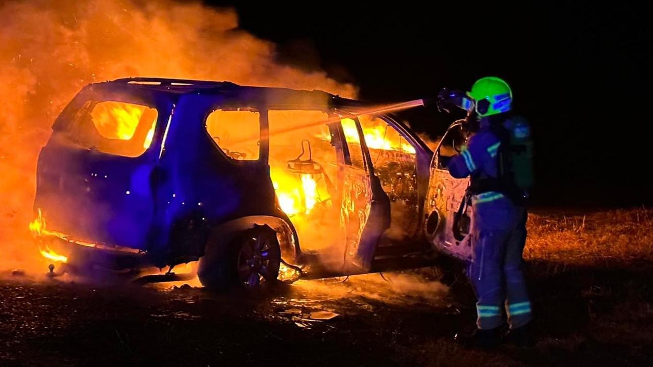 A number of cars in Gunnedah have been stolen and set on fire, with video posted to social media. Picture: FRNSW Gunnedah