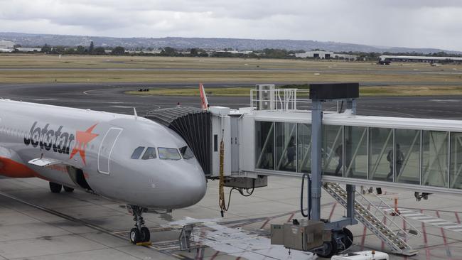 Flights from Adelaide to Brisbane and the Gold Coast have been cancelled as airports close as Tropical Cyclone Alfred edges closer to landfall. Picture: Emma Brasier