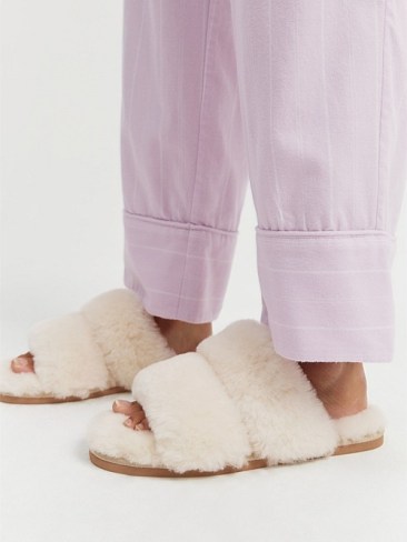 Australian Made Shearling Double Slide. Picture: Country Road.