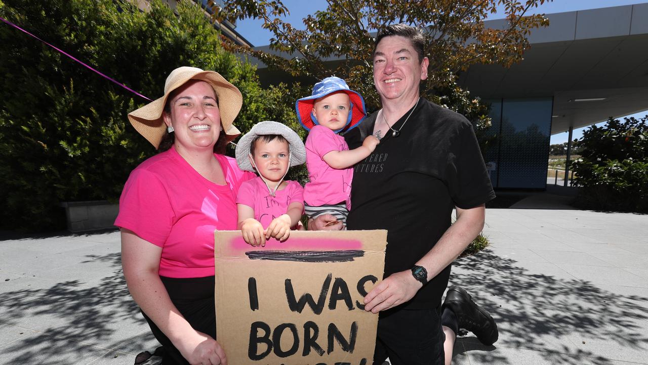 Jodie and Matt Asher with their Epworth-born children Picture: Alan Barber